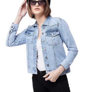 Women’s Full Sleeves Short Length Denim Jacket