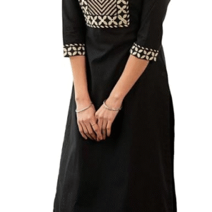 Women’s Black Color Kurti Pant Set