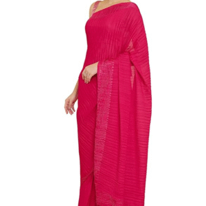 Women Polyester Solid Saree