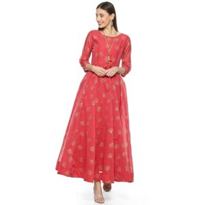 Women Cotton Blend Flared Printed kurti