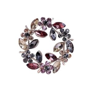 Retro crystal flower brooch for women's personality