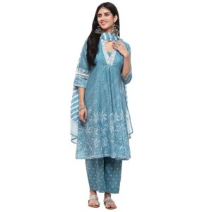 Poly Cotton Kalidar Kurta Palazzo Suit Set