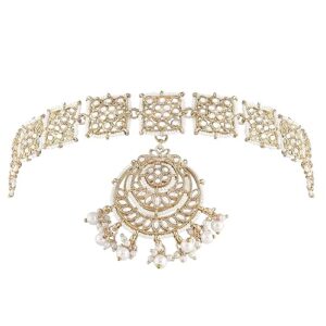Traditional Kundan Pearl Studded Rajasthani Sheeshpatti Sheeshphool Mathapatti Jewellery