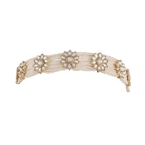 Traditional Floral Kundan Pearl Studded Rajasthani Sheeshphool/SheeshPatti