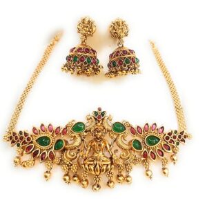 Red Ruby Choker Design Ruby & Emerald, South Indian Wedding Latest Fashion Traditional Temple Jewellery set