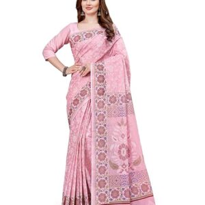 Pure Cotton Printed Mul Mul Saree for Women with Blouse Piece