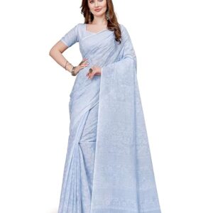 Pure Cotton Printed Mul Mul Saree for Women with Blouse Piece