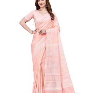 Pure Cotton Printed Mul Mul Saree for Women with Blouse Piece