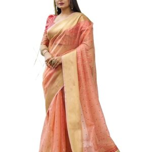 Women's Cotton silk saree for festival Wedding silk with blouse piece