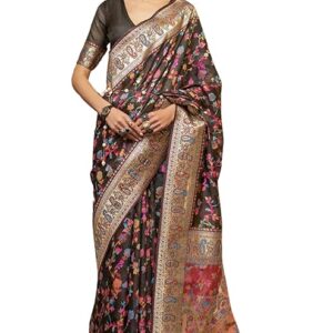 Women's Kanjivaram Pure Soft Silk Handloom Saree Pure Golden Zari With Blouse Piece
