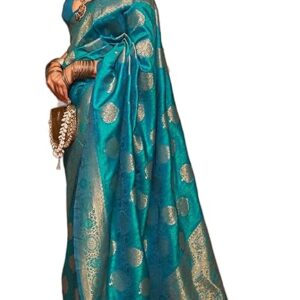 Womens Kanjivaram Banarasi Silk Saree Patola saree with Unstitched blouse piece