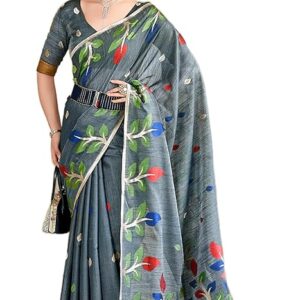 Women's Cotton silk saree for festival Wedding silk with blouse piece