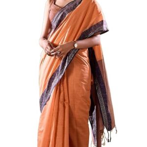 Women's Cotton silk saree for festival Wedding silk with blouse piece
