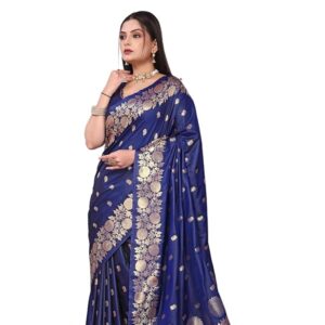 Womens Kanjivaram Banarasi Silk Saree Patola saree with Unstitched blouse piece