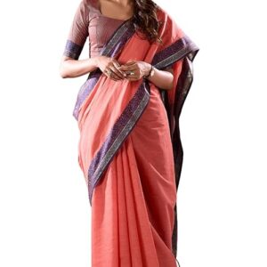 Women's Cotton silk saree for festival Wedding silk with blouse piece
