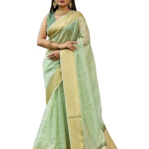 Women's Cotton silk saree for festival Wedding silk with blouse piece